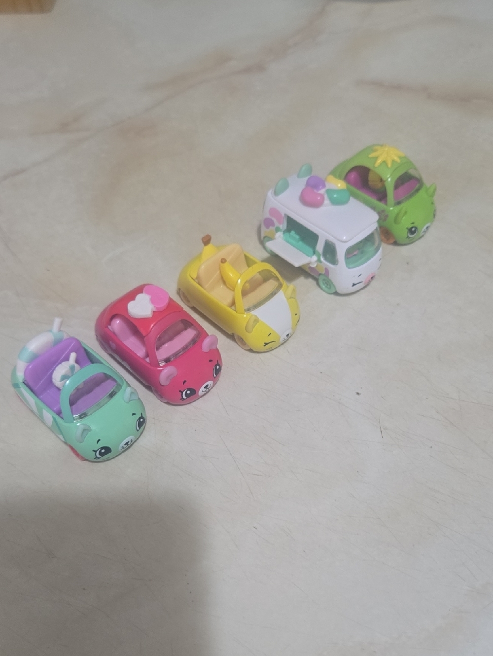 Shopkins Mini Animal Convertible Cars - Mint, Pink, Yellow, White, Green